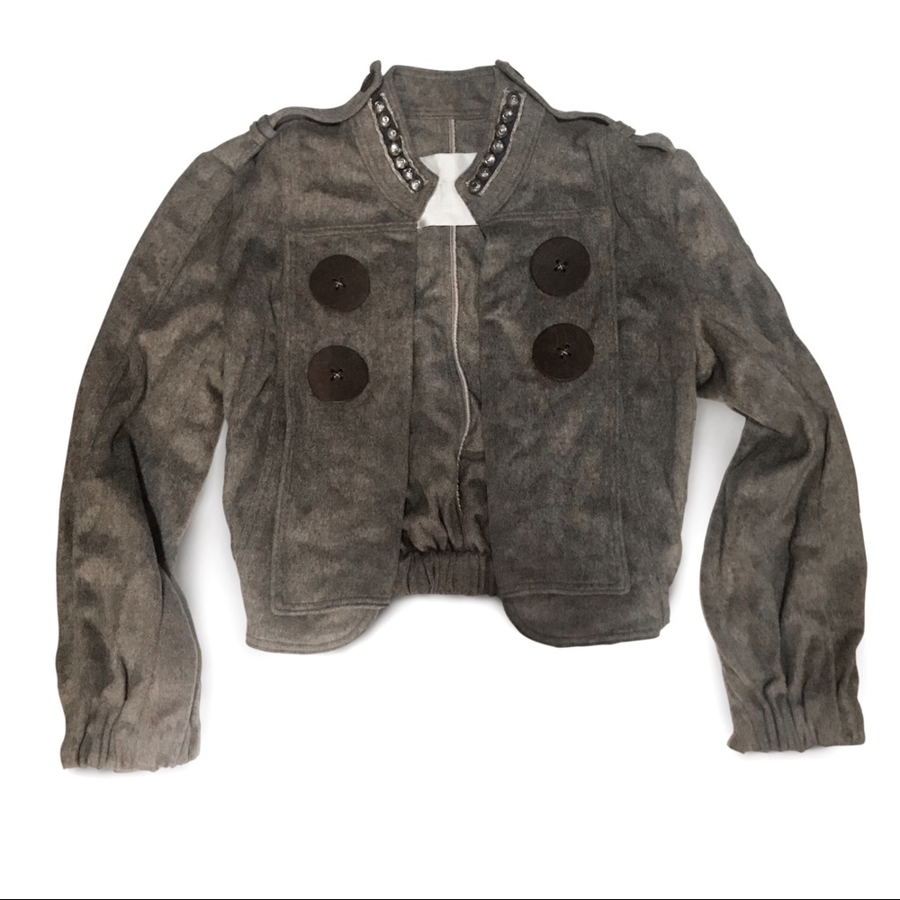 Cropped Wool Jacket By Grey